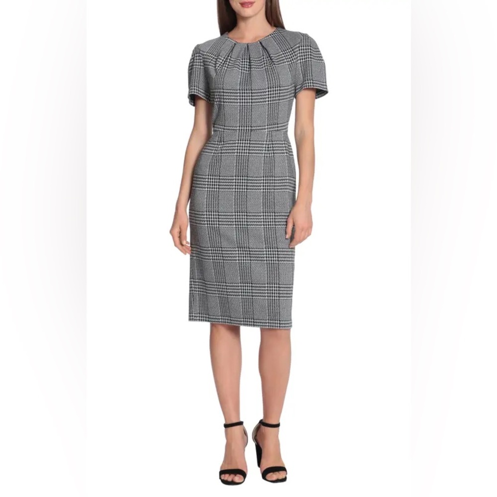MAGGY LONDON Glen Plaid Sheath Dress